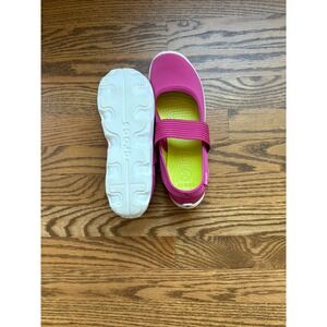 CROCS Pink and White Flats